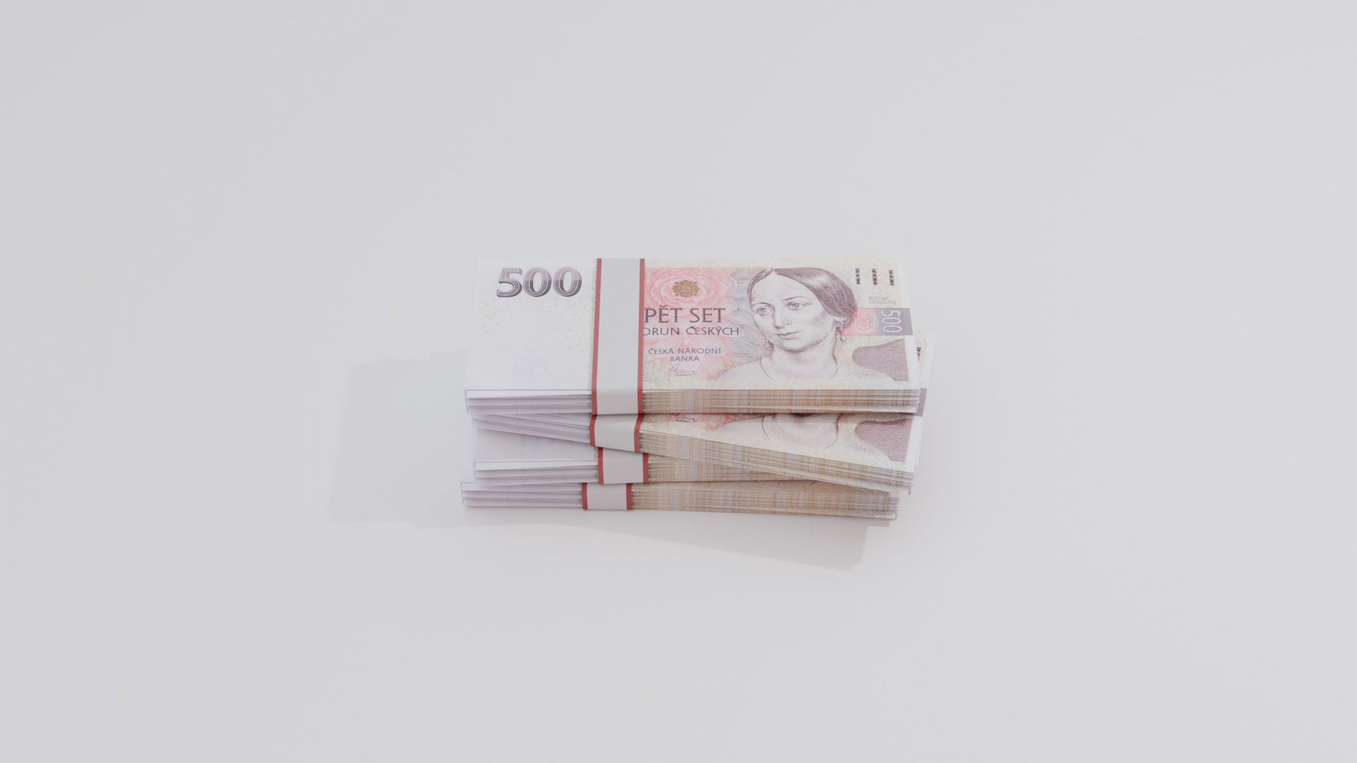 500 Czechia Czech Koruna Currency Low-poly 3D model_1