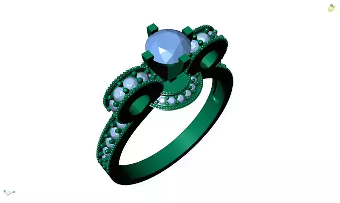 Jewelry 3D Models with render and 3dm  stl - R-3899