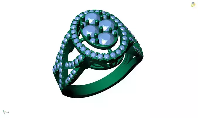 Jewelry 3D Models with render and 3dm  stl - R-3901