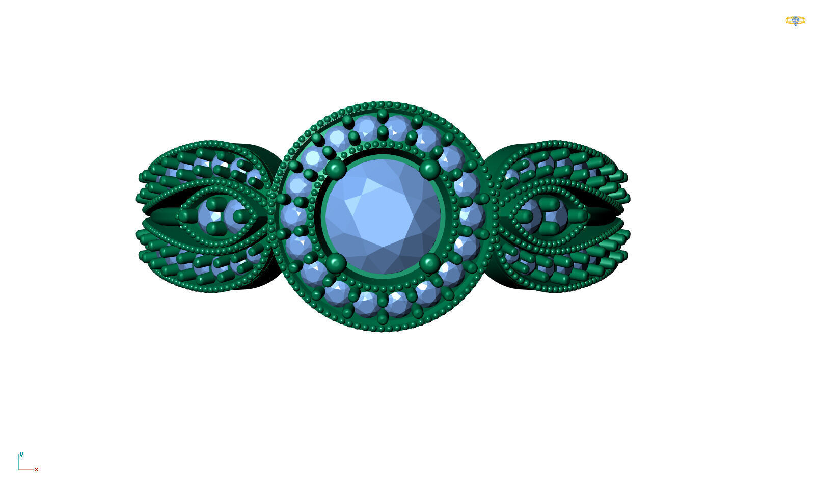 Jewelry 3D Models with render and 3dm stl - R-3905 3D print model_1