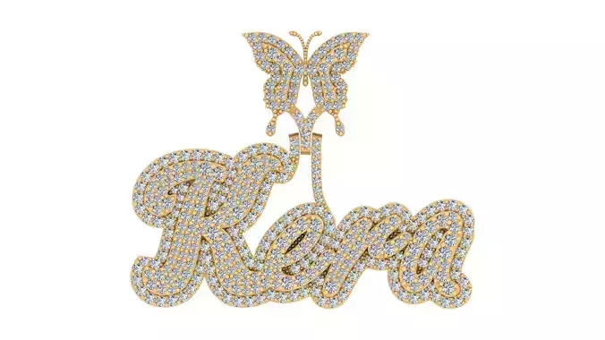 Karma Butterfly Diamond Script Pendant