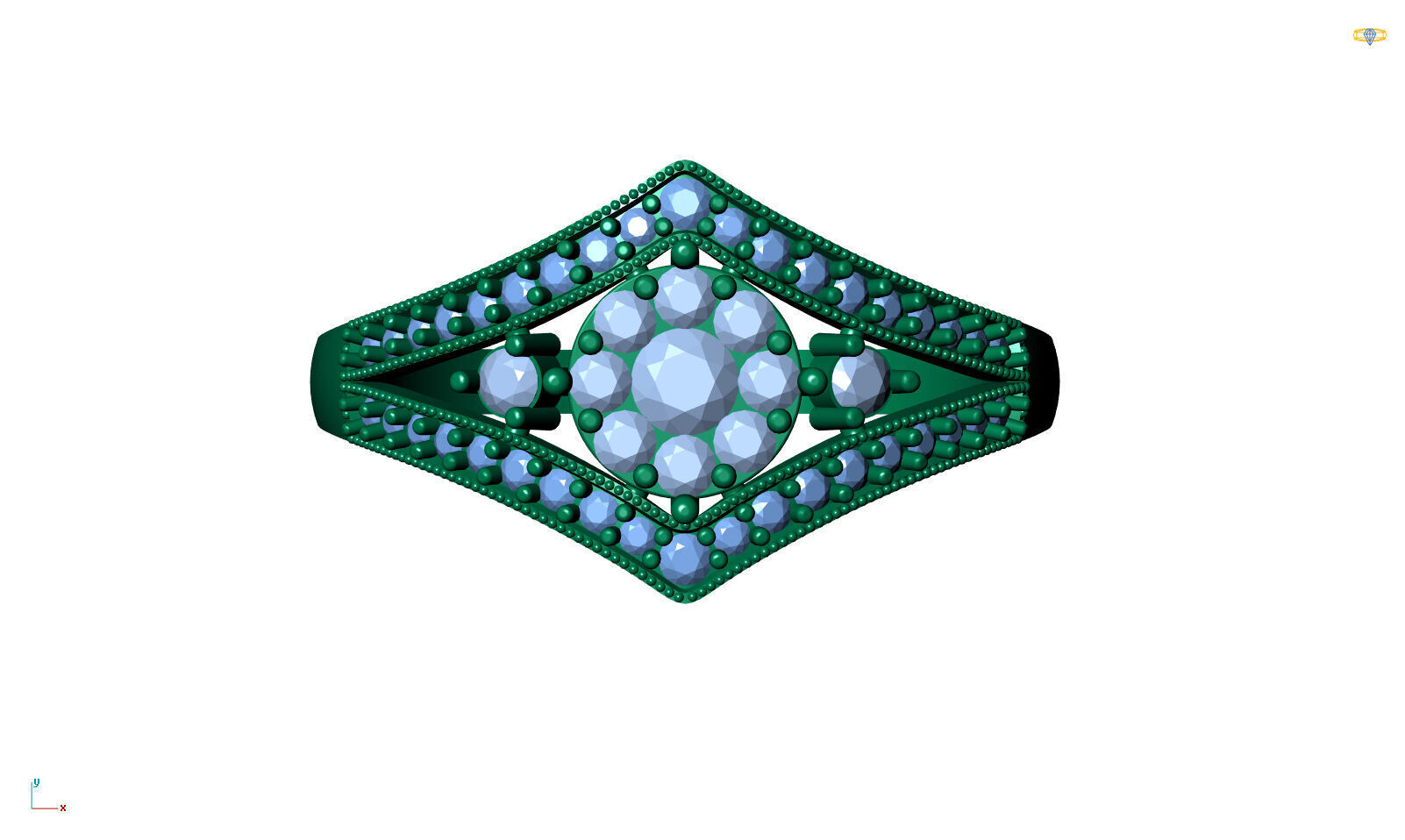 Jewelry 3D Models with render and 3dm stl - R-3909 3D print model_1