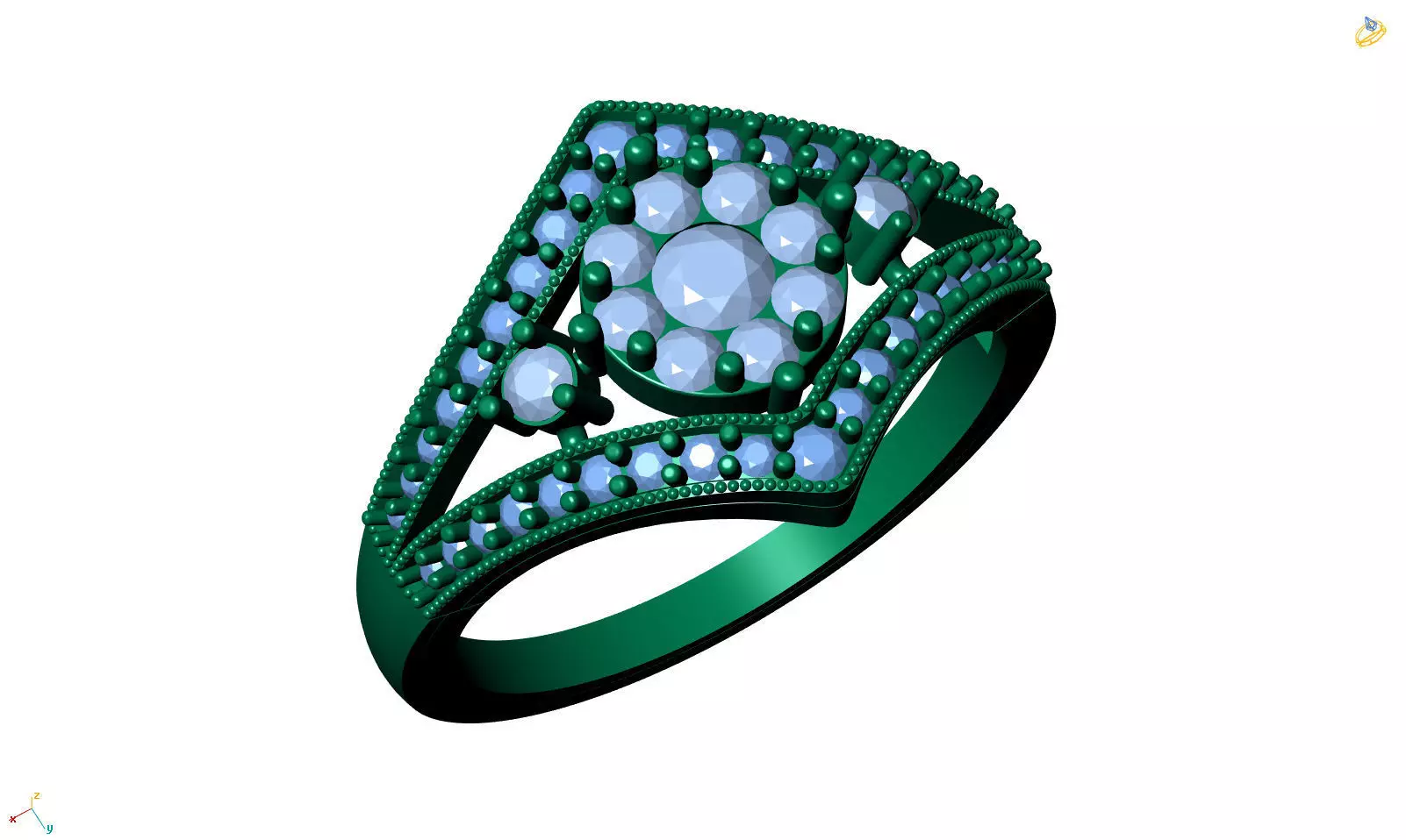 Jewelry 3D Models with render and 3dm stl - R-3909 3D print model_0