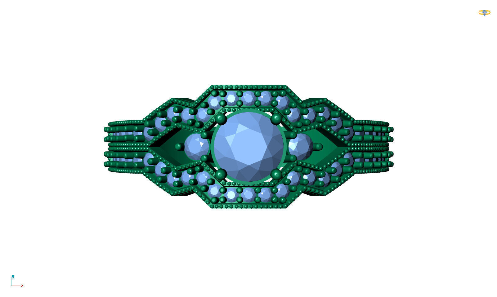 Jewelry 3D Models with render and 3dm stl - R-3910 3D print model_1