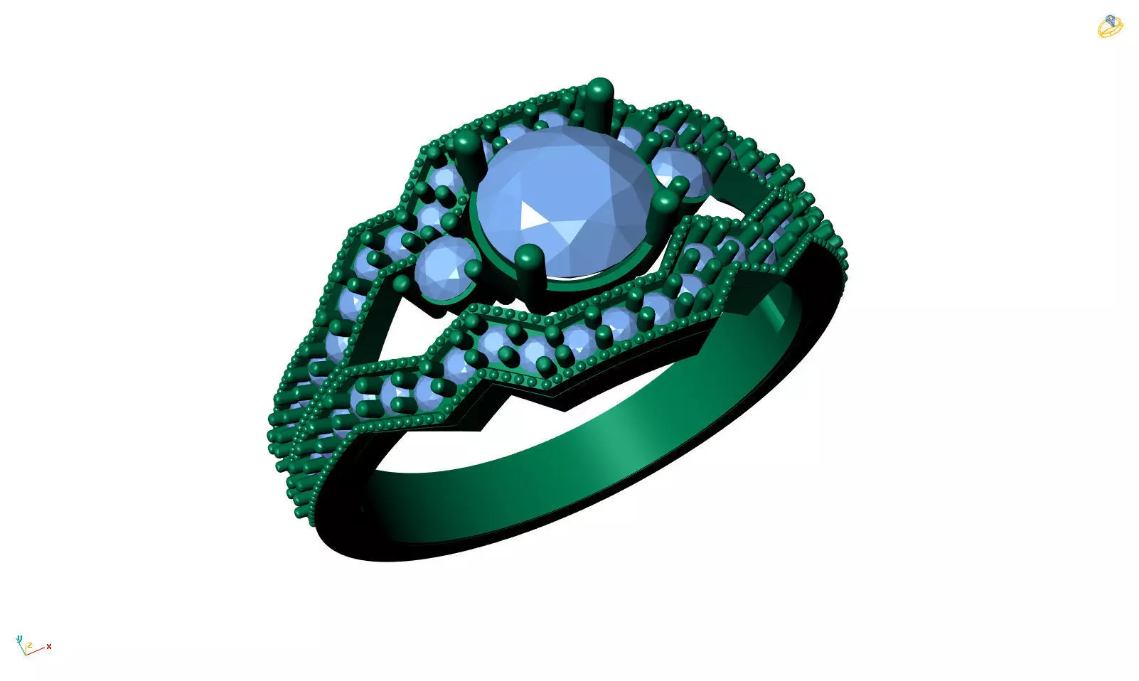 Jewelry 3D Models with render and 3dm stl - R-3910 3D print model_0