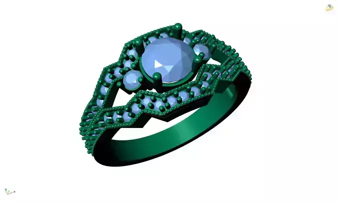 Jewelry 3D Models with render and 3dm  stl - R-3910