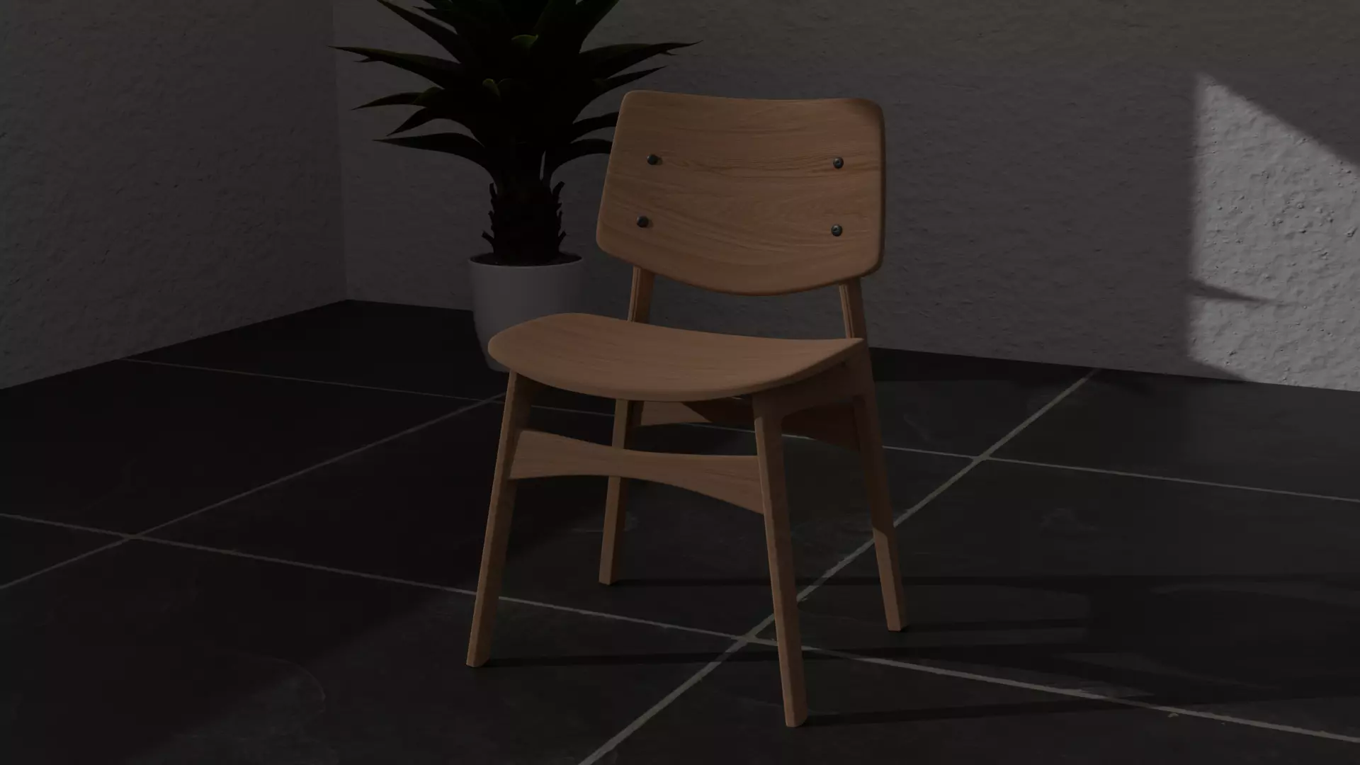 Modern wood chair 3D print model