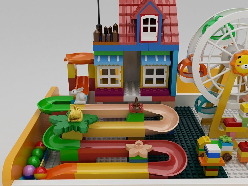 Building block toy table 3D model_5