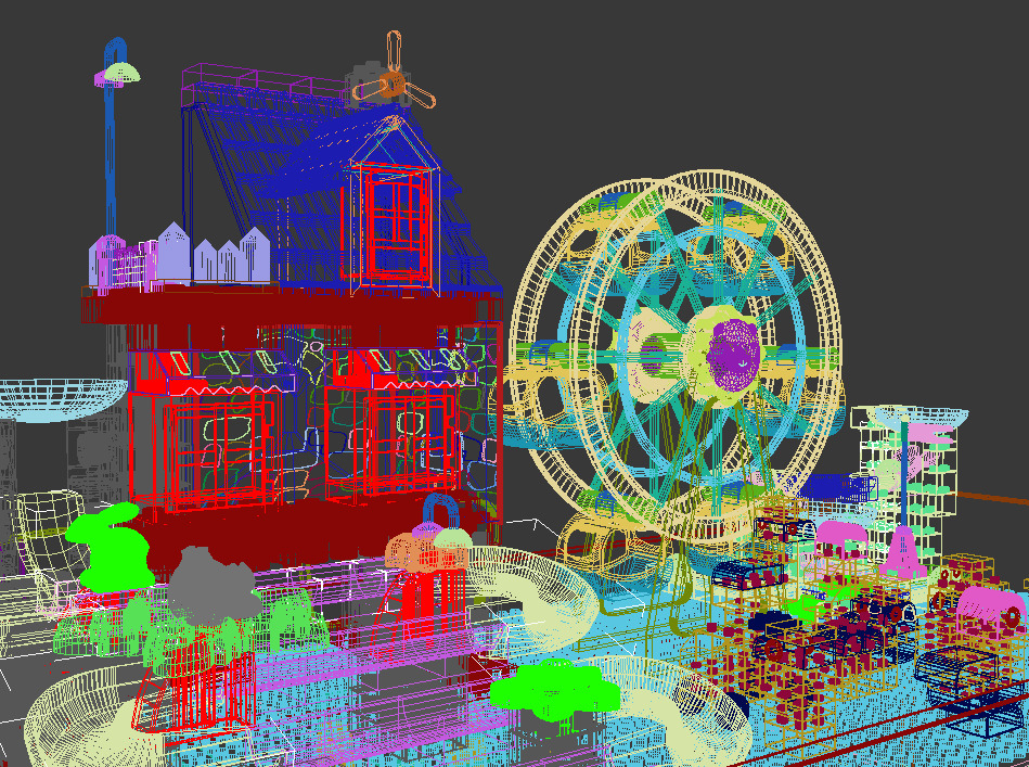 Building block toy table 3D model_9