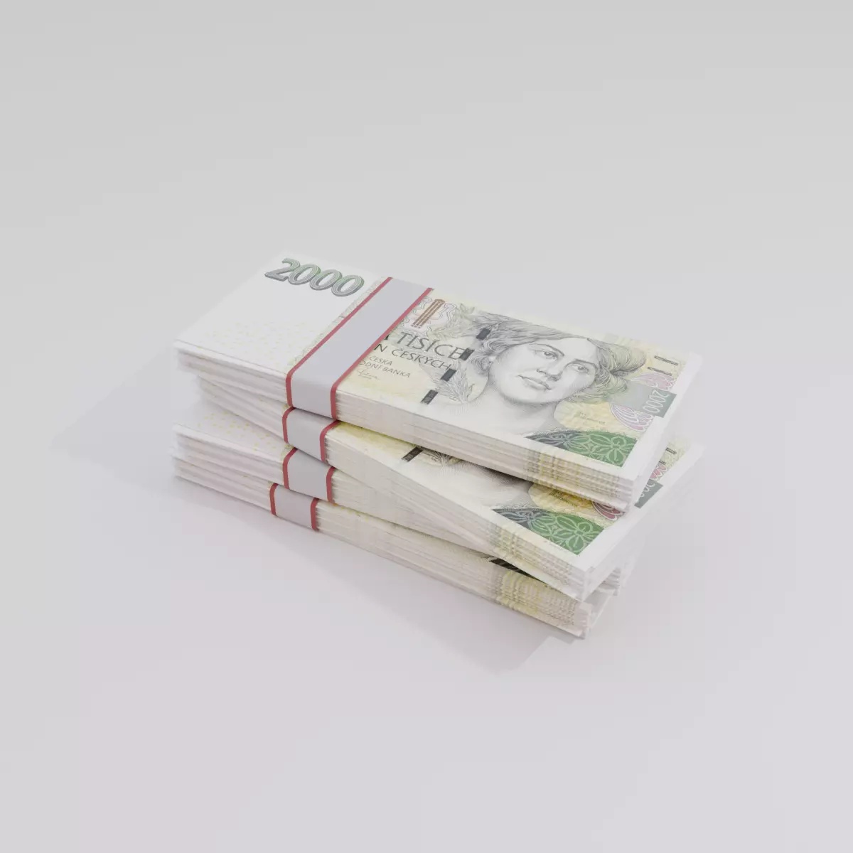2000 Czechia Czech Koruna Currency Low-poly 3D model_0