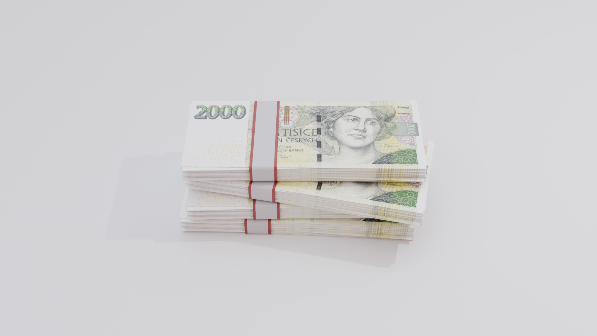 2000 Czechia Czech Koruna Currency Low-poly 3D model_3