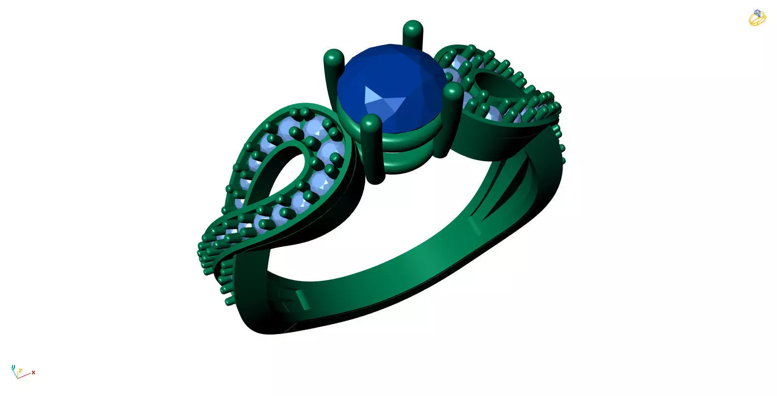 Jewelry 3D Models with render and 3dm stl -R-3913 3D print model_0