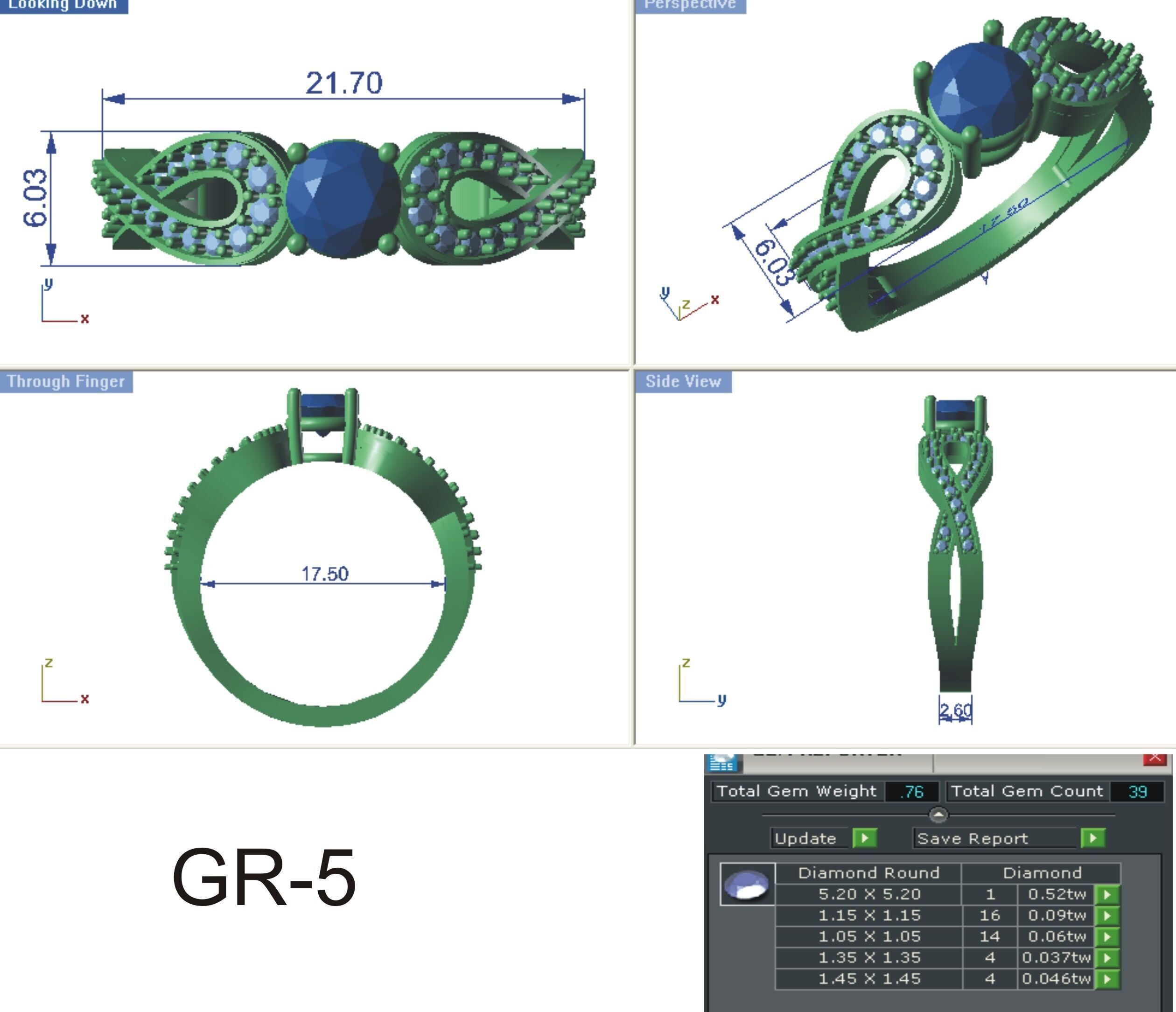 Jewelry 3D Models with render and 3dm stl -R-3913 3D print model_4