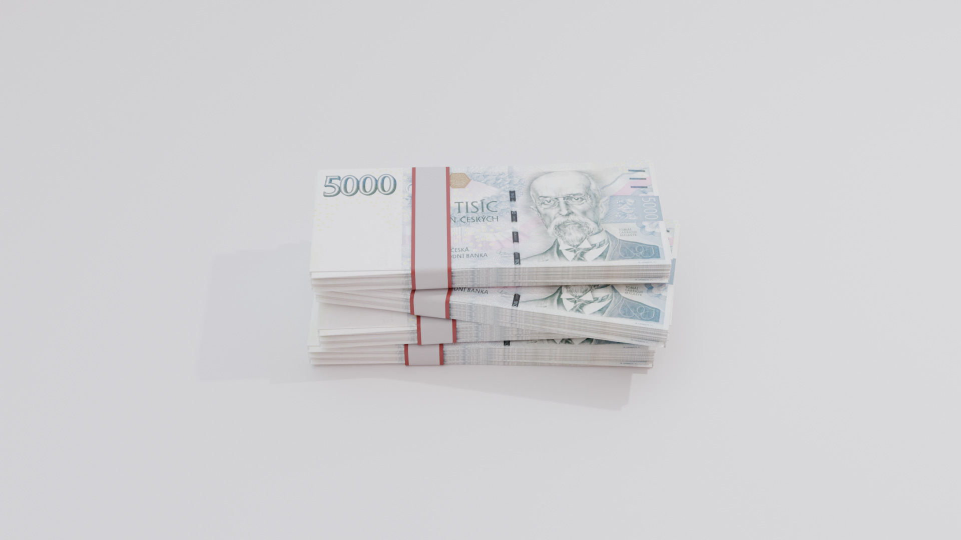 5000 Czechia Czech Koruna Currency Low-poly 3D model_1