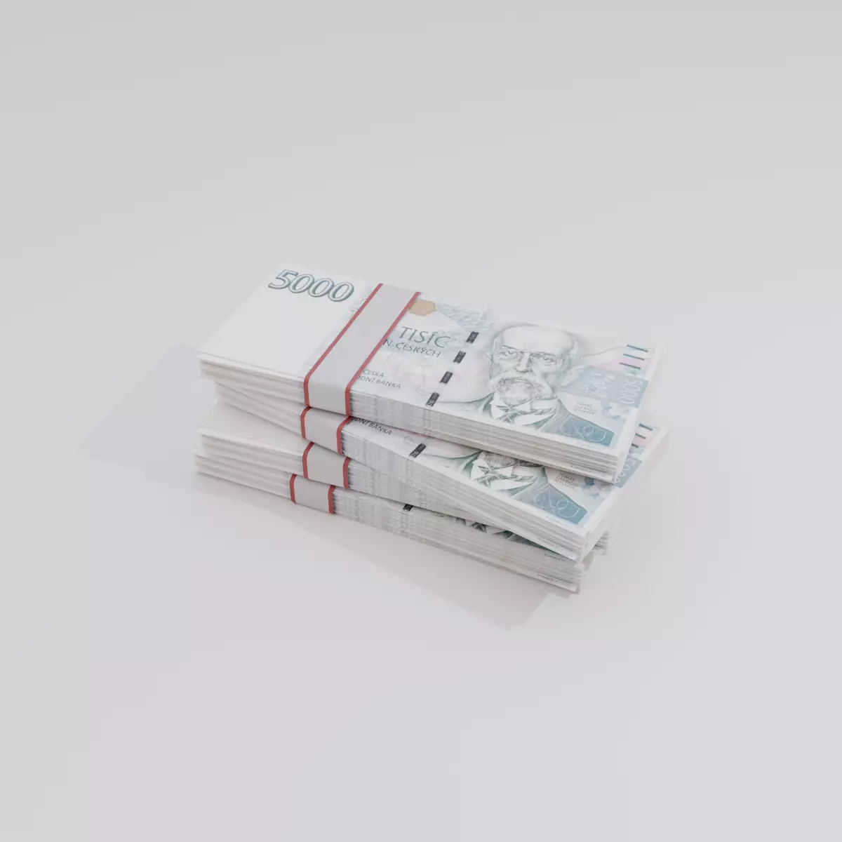 5000 Czechia Czech Koruna Currency Low-poly 3D model_0