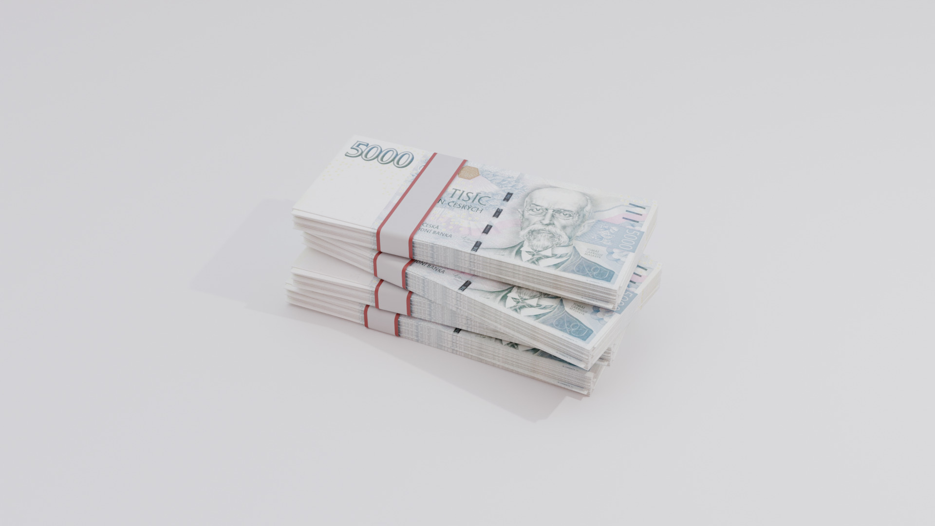 5000 Czechia Czech Koruna Currency Low-poly 3D model_5