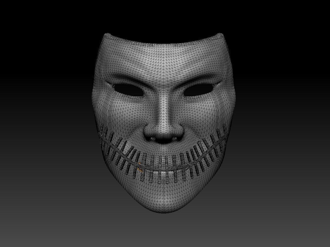 Human Face Mask 3d Model - Design Mask Low-poly 3D model_3
