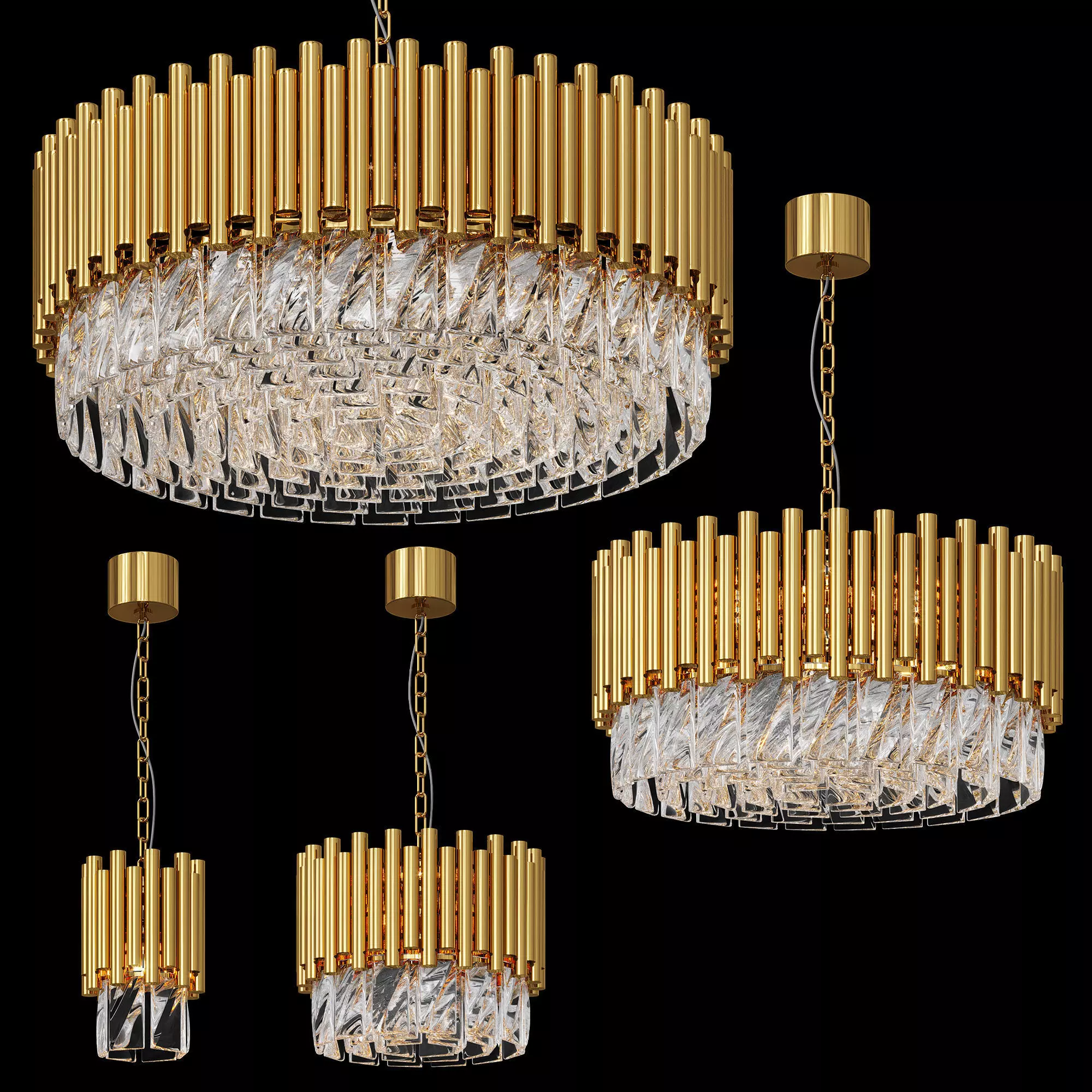Pendant chandelier COLISEUM by Topsvet Low-poly 3D model_0