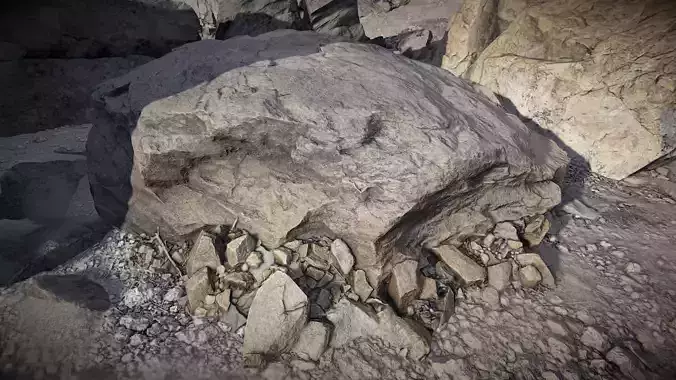 Arid Environment Rocks Low-poly 3D model