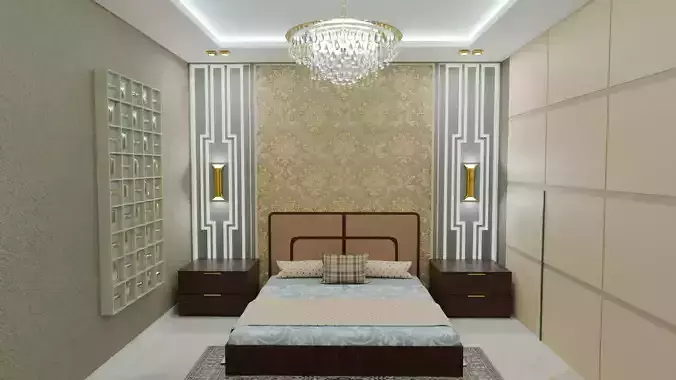 Luxury Modern Bedroom 3D Model