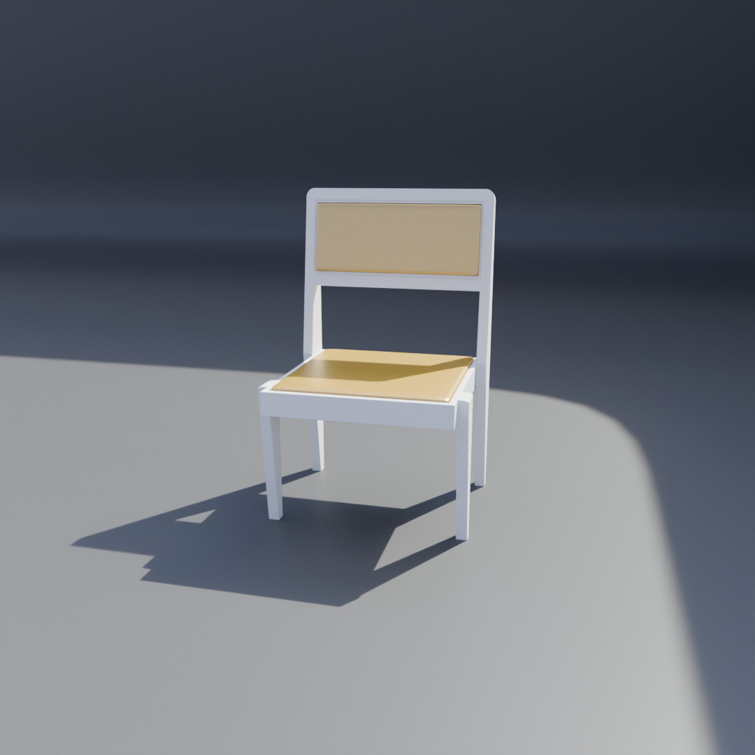 simple chair Low-poly 3D model_3
