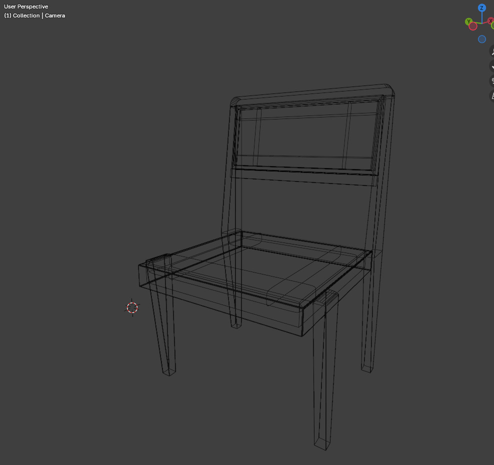 simple chair Low-poly 3D model_5