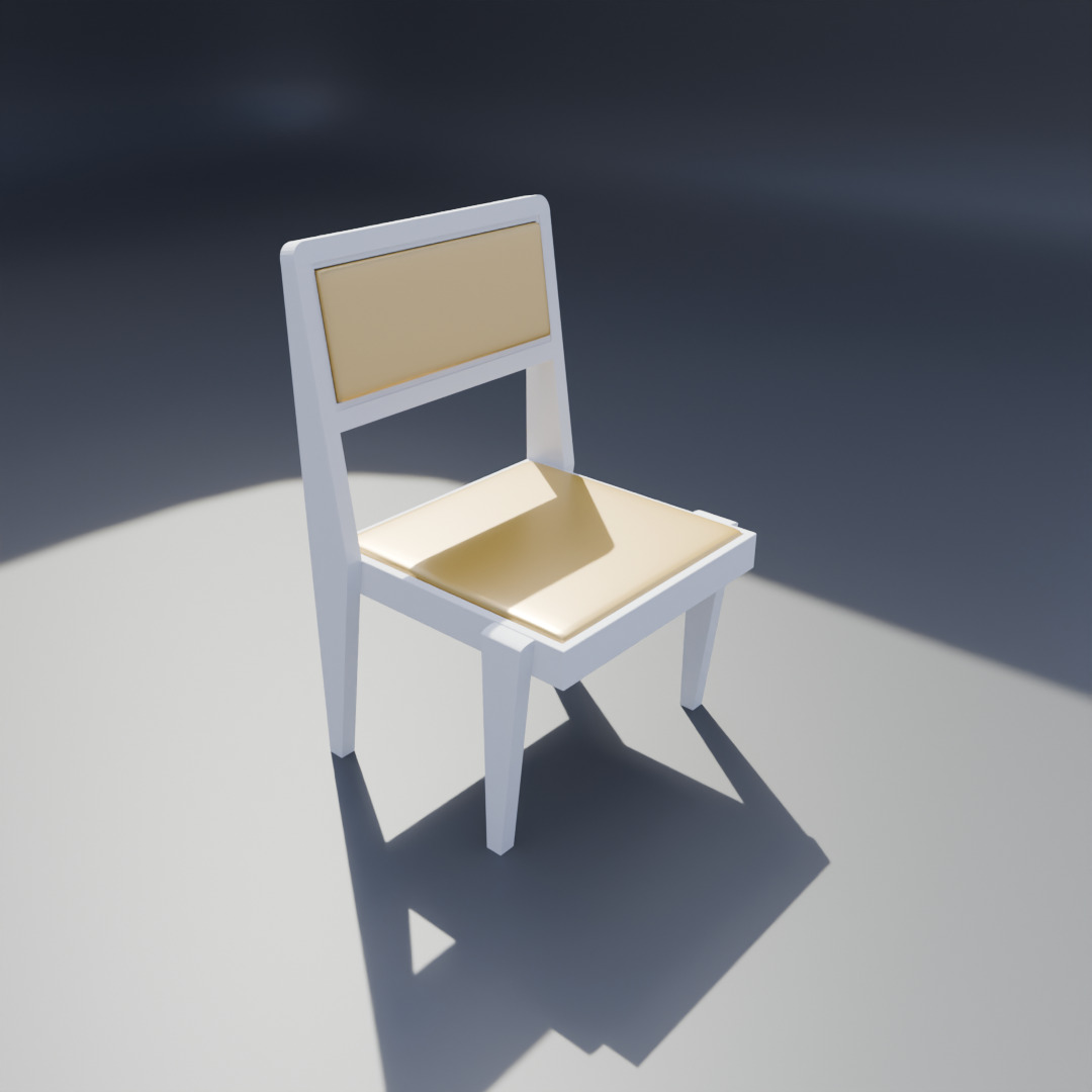 simple chair Low-poly 3D model_4