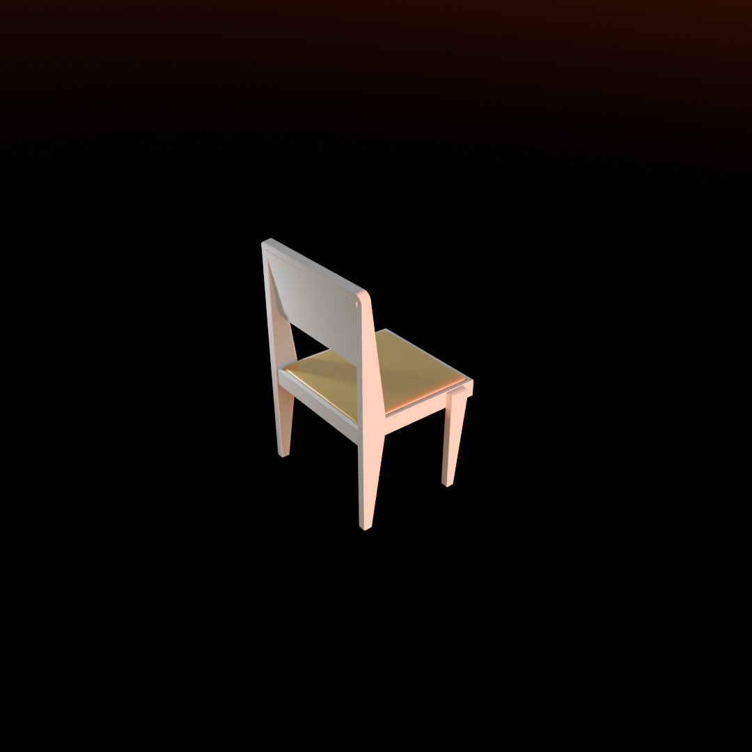 simple chair Low-poly 3D model_2