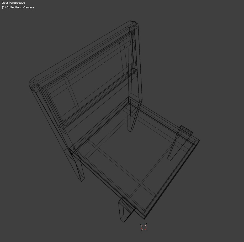 simple chair Low-poly 3D model_6