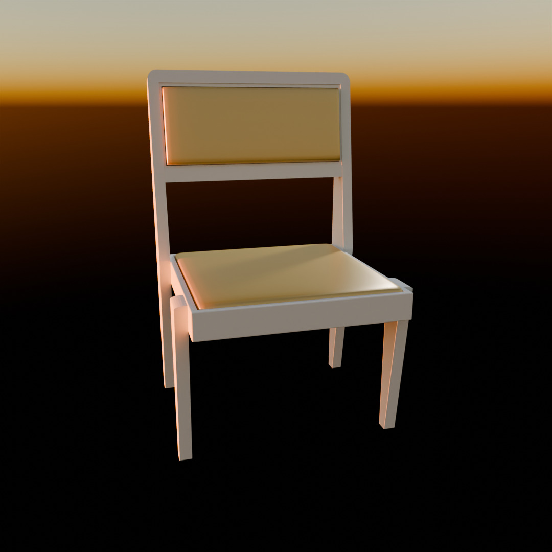 simple chair Low-poly 3D model_1