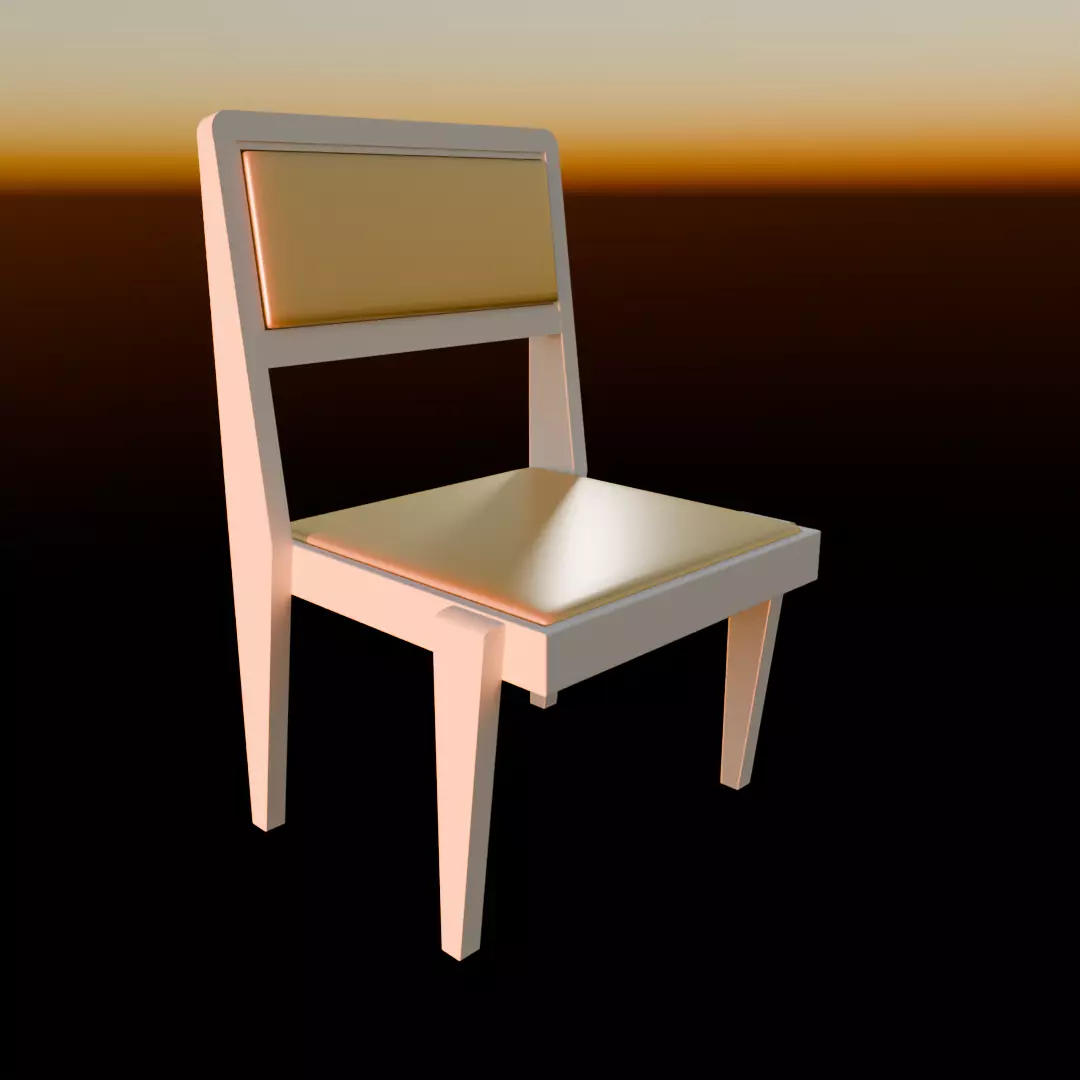 simple chair Low-poly 3D model_0