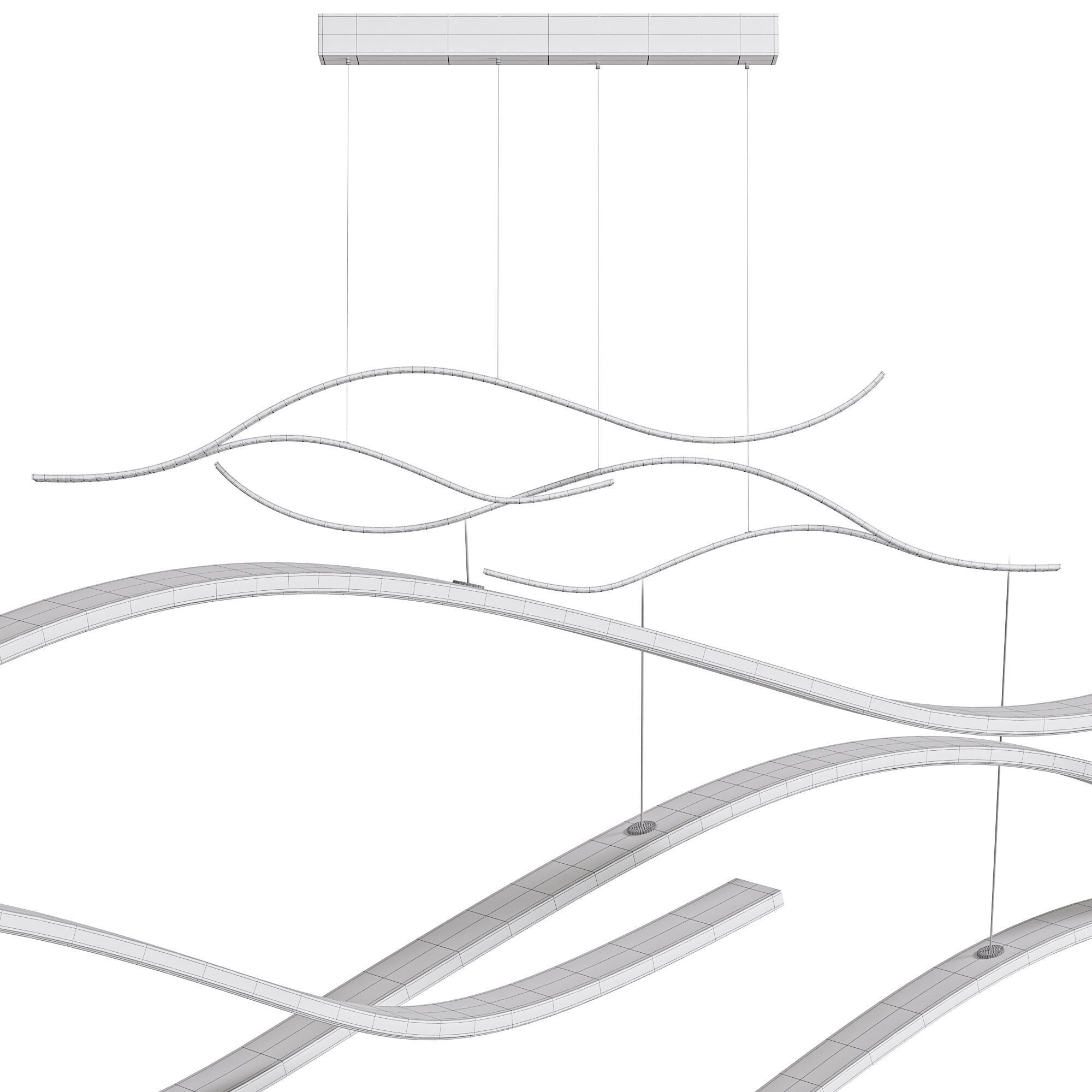 Creative Modern LED Abstract Chandelier by Zenqdesigns Low-poly 3D model_3