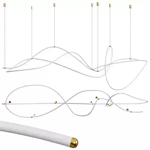 Minimalist Luxe Chandelier By Mos Lustry Low-poly 3D model