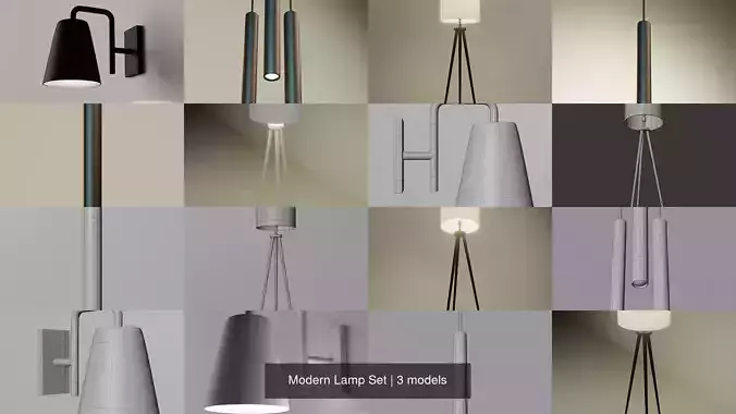 Modern Lamp Set
