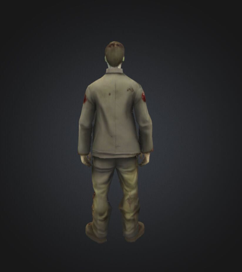Dayz Themed Doctor Zombie Low-poly 3D model_2