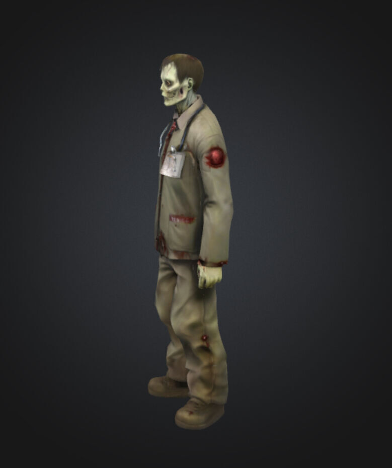 Dayz Themed Doctor Zombie Low-poly 3D model_3