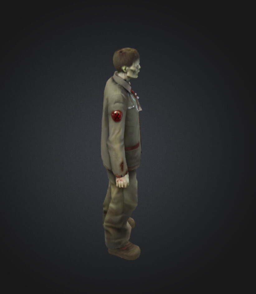 Dayz Themed Doctor Zombie Low-poly 3D model_1