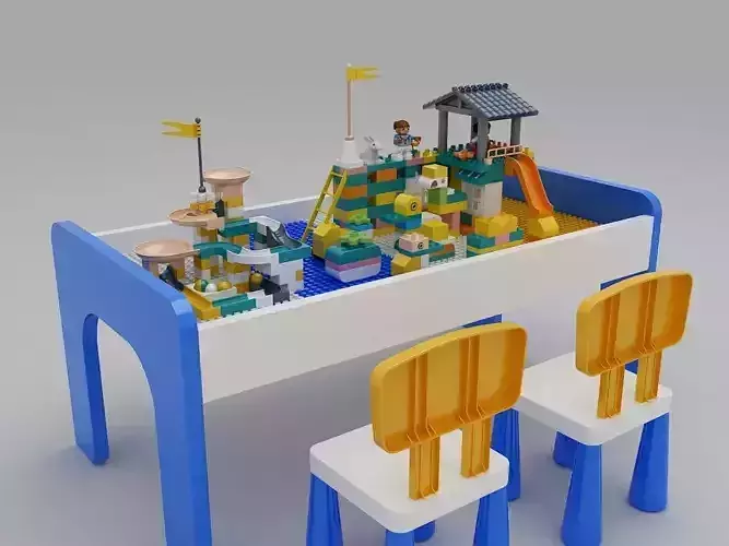 Building block toy table