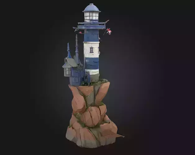 Seaside Sanctuary  A Peaceful Escape by the Waves 3D model