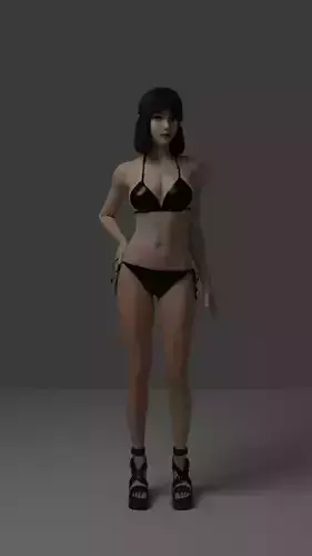Character girl with bob 3D model