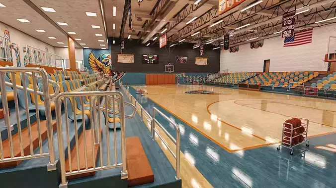 HS Basketball Gym Thunderhawk 3D model