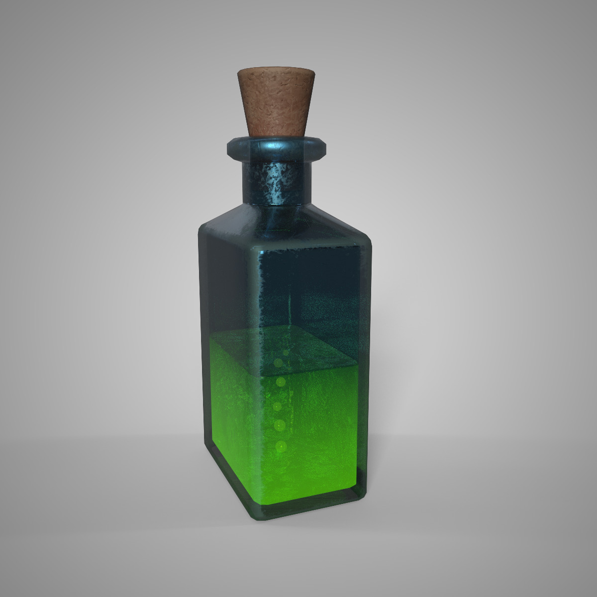 Toxic Concoction Green Poison Potion Game Ready Fantasy Asset Low-poly 3D model_2