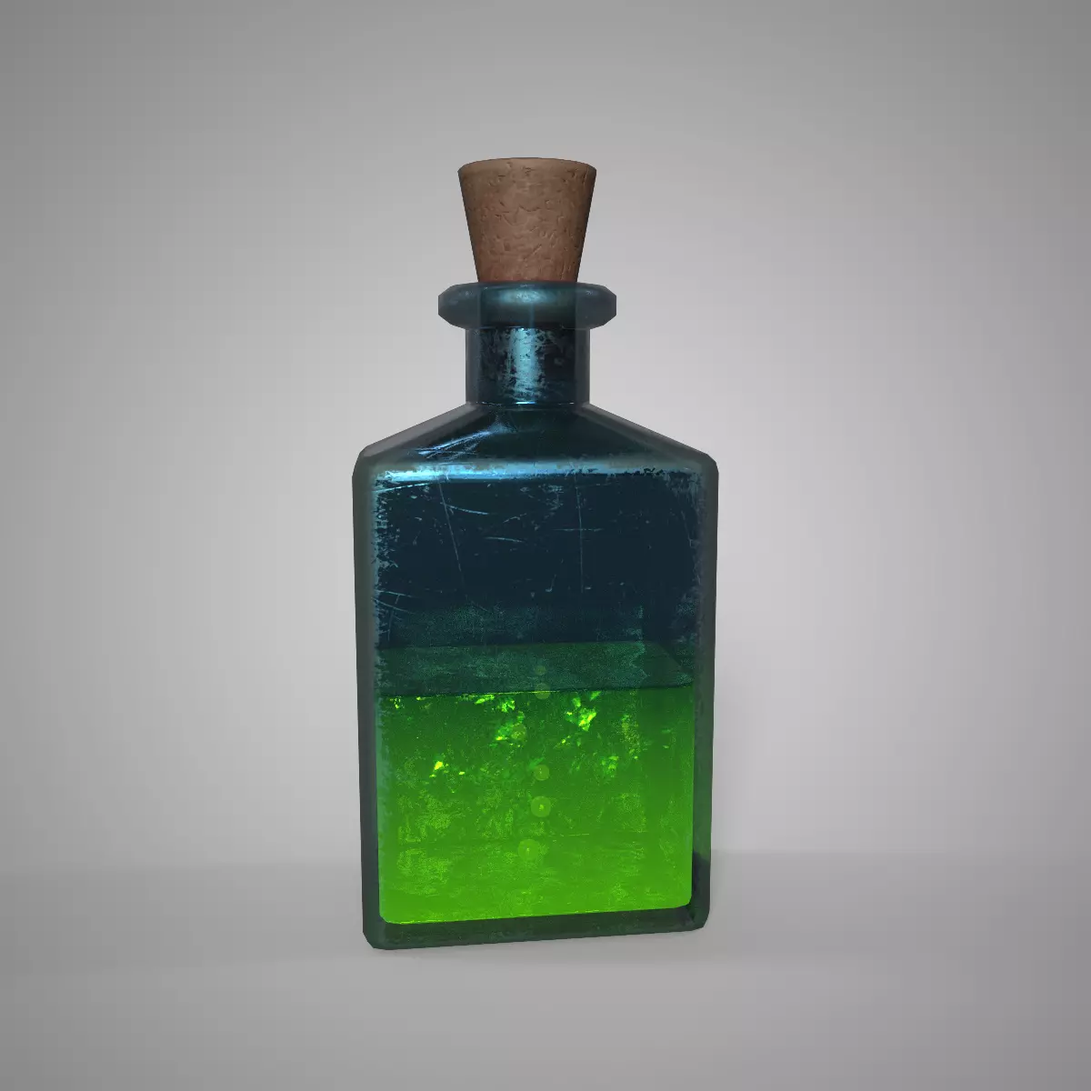 Toxic Concoction Green Poison Potion Game Ready Fantasy Asset Low-poly 3D model_0