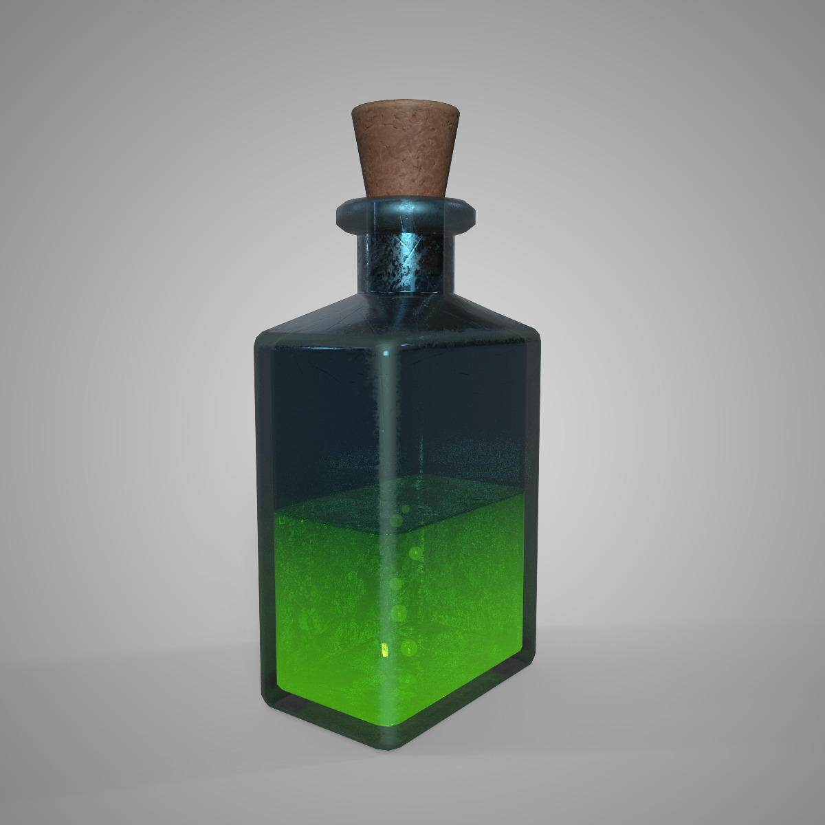 Toxic Concoction Green Poison Potion Game Ready Fantasy Asset Low-poly 3D model_3