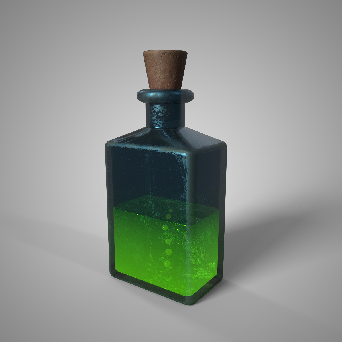 Toxic Concoction Green Poison Potion Game Ready Fantasy Asset Low-poly 3D model_1