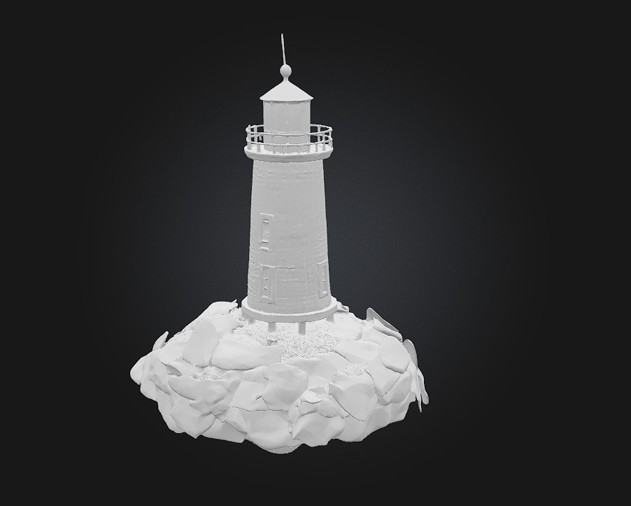 Lighthouse on the Rocks  A Beacon in the Storm 3D model_4