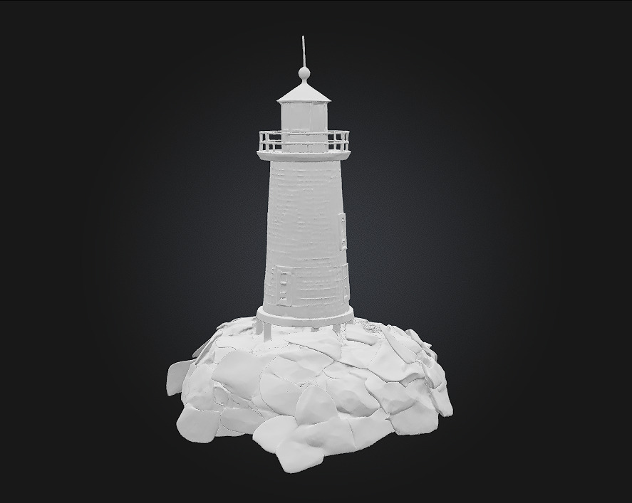 Lighthouse on the Rocks  A Beacon in the Storm 3D model_5