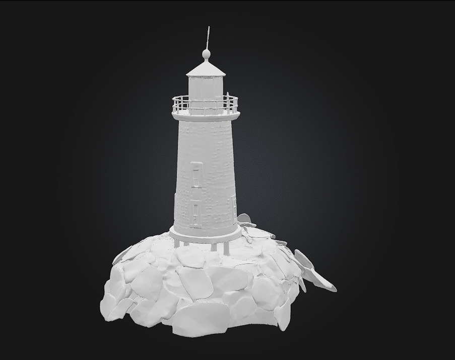 Lighthouse on the Rocks  A Beacon in the Storm 3D model_6