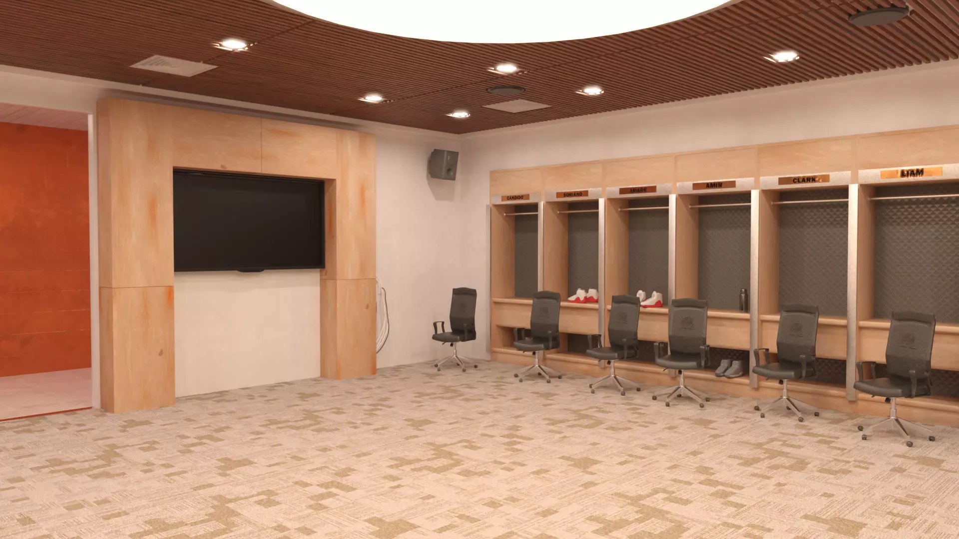 HS Basketball Locker Room 3D model