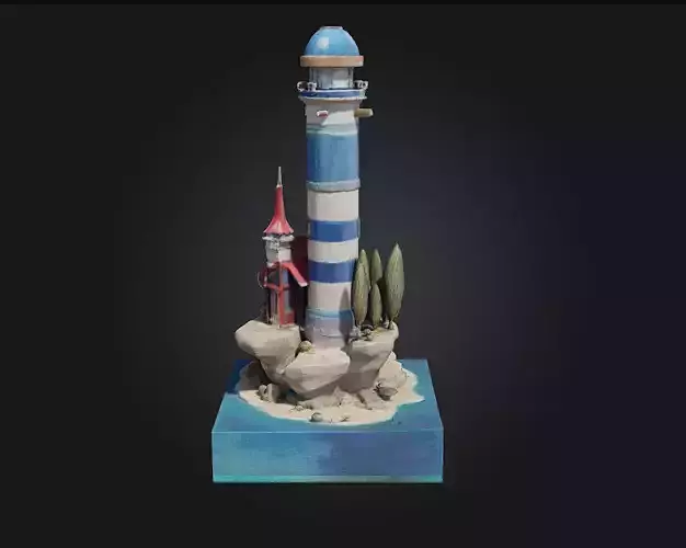 Lighthouse Haven  A Beacon of Serenity and Strength 3D model